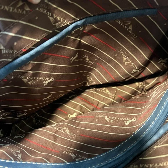 Montana West Embroidered Floral Leopard Concealed Carry Tote bag - Picture 7 of 8